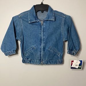 NWT Toddler Blue Denim Zip Jacket Size 24 Month Just Elements 100% Cotton